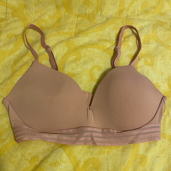 Auden Wireless Pink Bra Adjustable Back Closure Elastic Stretch Padded Size 34C - Picture 1 of 5